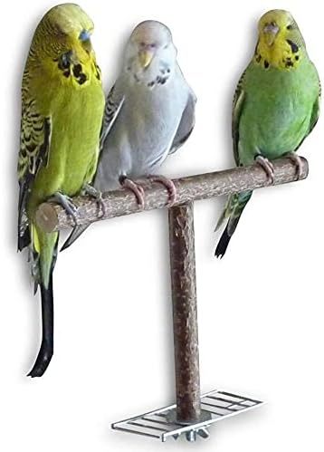 MinLia Ahşap T-Şekilli Kuş Salıncak Kuş Papağan Kafesi Oyuncaklar Eğitim Oyuncak Papağan Standı Ahşap Ahşap Standı Oyuncak(1
