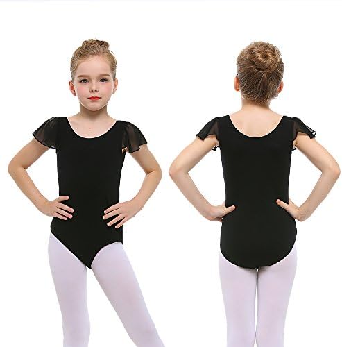 Stelle kızın Pamuk Fırfır Kısa Kollu Leotard için Dans, Jimnastik ve Bale (Toddler / Küçük Kız / Büyük Kız)