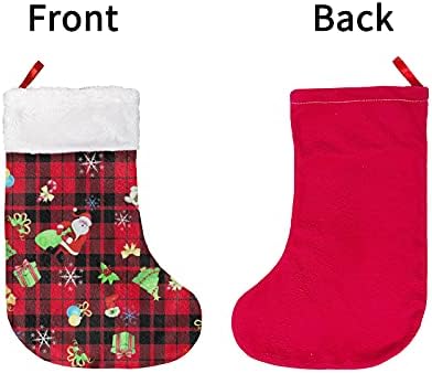 Yıekeluo Noel Baba Hediyeler Ağacı Baskı Noel Stocking Süslemeleri 6 Paket Set Büyük Noel asılı dekorlar ve Parti Aksesuarı
