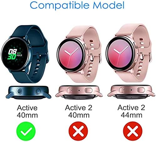 3 Paket-Fintie Kılıf Samsung Galaxy Watch Active 40mm ile Uyumlu (Active 2 için Uygun Değil), Premium Yumuşak TPU Ekran Koruyucu