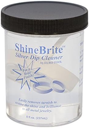 ShineBrite Gümüş Dip Temizleyici - 8 Oz Takı Gümüş Metal Parlatma Kararmaz Oksidasyon Kaldırma Temizleme Bitirme Çözümü