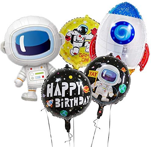 5 adet Astronot Balon Kiti Astronot Dış Uzay Tema Doğum Günü Galaxy Tema Parti Dekor