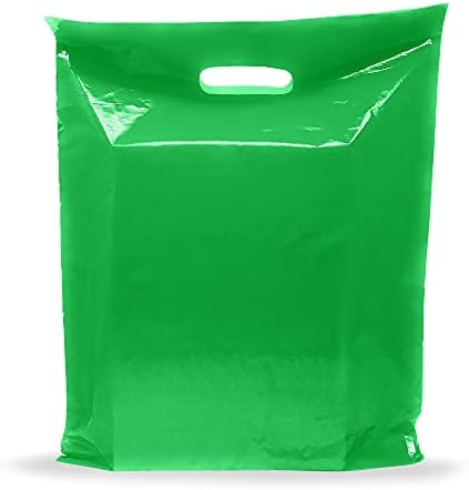 Yeşil Ürünler Plastik Alışveriş Çantaları-200 Paket 1.5 mil Kalınlığında 9 x 12 / Kalıp Kesim Kolları / Perakende, Parti İyilik,
