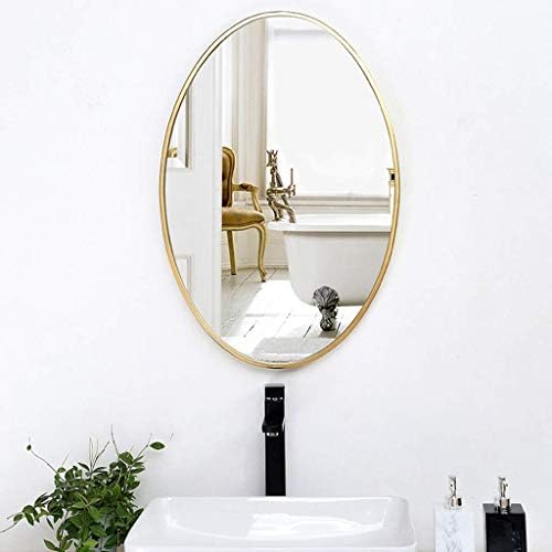 NMDCDH Oval Duvara Monte Dekoratif Aynalar Cam Banyo Aynaları, demir Çerçeve Vanity Makyaj Tıraş Soyunma Yatak Odası Koridor