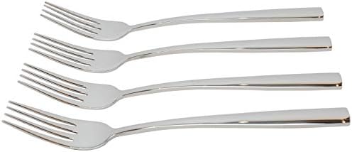 FOKNSPRA Premium Yemek Çatalı (pack-4), Paslanmaz Çelik 8.7 İnç Masa Çatal Gümüş, 4'lü Set
