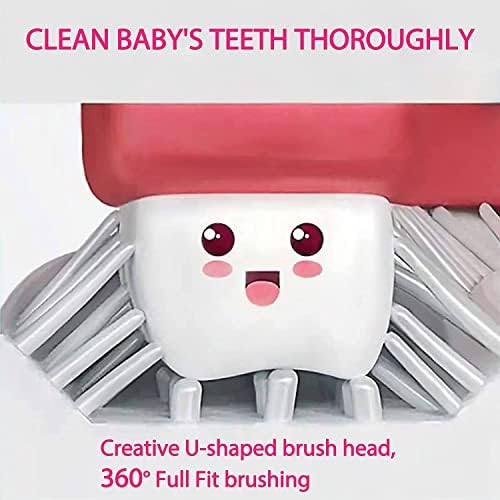 Çocuklar U-Şekilli Diş Fırçası Gıda Sınıfı Yumuşak Silikon Fırça Kafası 360° Oral Diş Temizleme Çocuklar için Tasarım Manuel