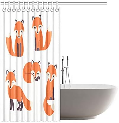Ev Dekor Banyo Perdeleri Duş Komik Orman Hayvan Tilki Tavşan Ayı Polyester Kumaş Su Geçirmez Perde banyo Penceresi Banyo 7272