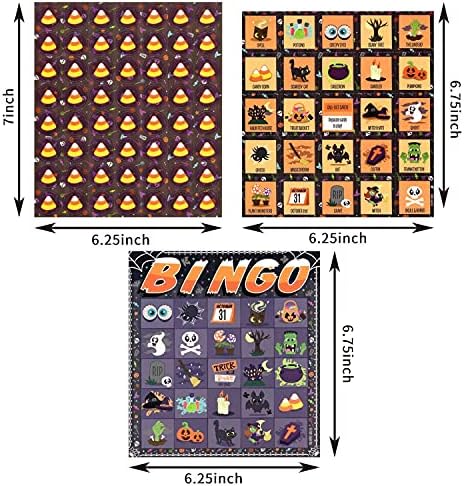 JOYIN Cadılar Bayramı Bingo Oyun Seti-28 Oyuncu Kart Paketi-Çocuklar, Yetişkinler ve Aile Aktiviteleri için Cadılar Bayramı Partisi