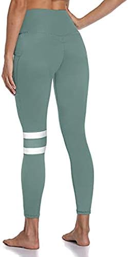 Portazaı kadın Yüksek Belli Yoga Pantolon Karın Kontrol Baskı Egzersiz Spor Koşu Tayt Streç spor pantolonları