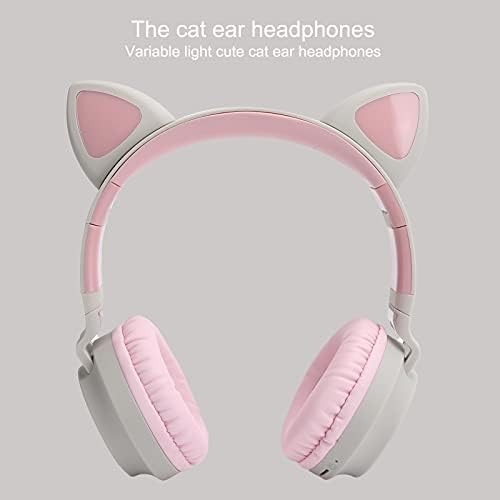 eboxer-1 Kablosuz Bluetooth5.0 Kedi Kulak mikrofonlu kulaklıklar ve 3D led ışık, aşırı Kulak Katlanabilir 3.5 mm Aux Kablolu