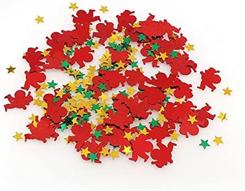 TTNDstore Mix Yapraklar Yıldız Ağacı Melek 15g Masa Konfeti Sprinkles Doğum Günü Partisi Düğün Dekorasyon Sparkle Noel Metalik