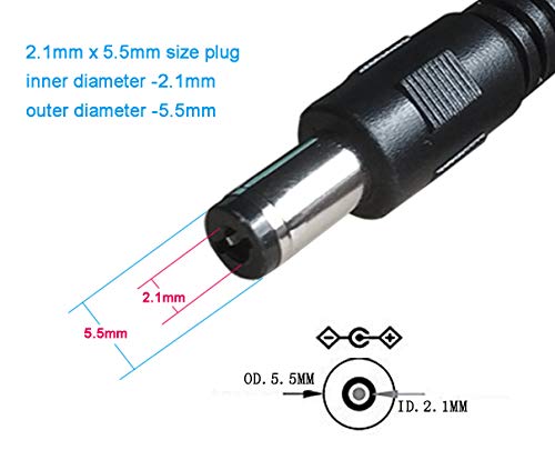 2 Paket DC Güç 1 Kadın 2 Erkek 5.5 mm x 2.1 mm DC güç Kaynağı Splitter Kablosu için Gözetim kamera kablosu Varil Fiş, Y Splitter