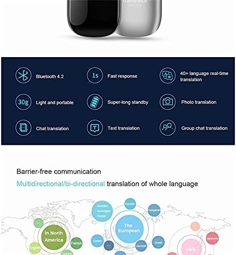 HXHLZY Akıllı Ses Çevirmen Akıllı Anında Gerçek Zamanlı Ses 40+Diller Seyahat Iş Çevirmen ıçin iPhone ve Android