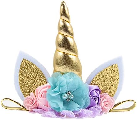 Nishine bebek elastik Glitter tek boynuzlu at boynuz kafa bandı çocuk tek boynuzlu at parti malzemeleri Cosplay hediye