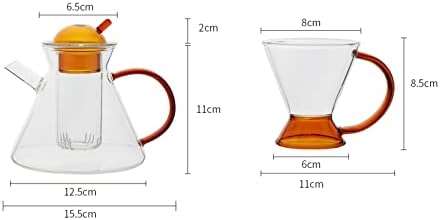 Su Sürahi Cam Sürahi Demlik fincan seti mutfak su sürahi ısıya dayanıklı yüksek sıcaklık Renkli şeffaf Cam çay seti filtre sürahi