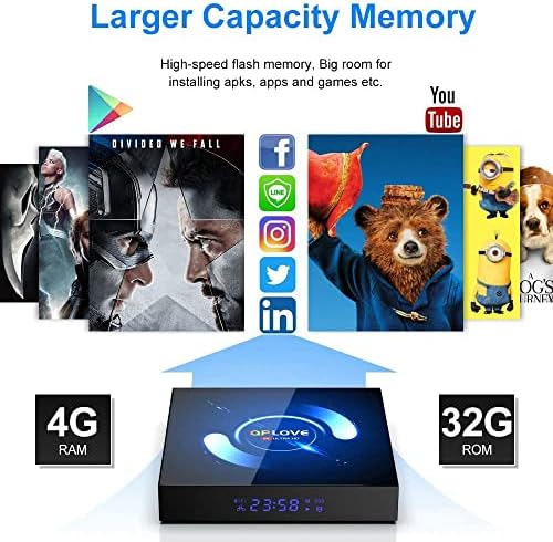 [2021 Yeni] Android TV Kutusu 10.0, Yükseltme Android TV kutusu 4 GB RAM 32 GB ROM H616 Dört çekirdekli Akıllı Android TV Kutusu