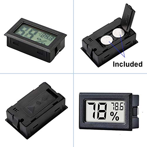 Meggsı 2-Pack Mini Dijital Higrometre Ölçer Kapalı Termometre, LCD Monitör Sıcaklık Açık Nem Ölçer Humidors Sera Kavanoz İnkübatörler