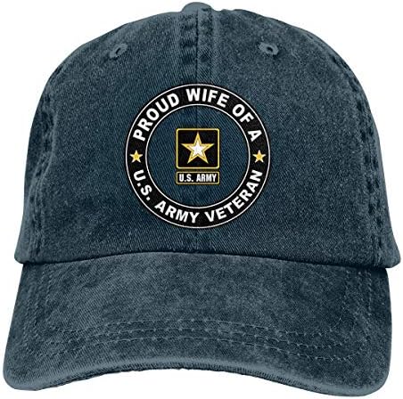 ETEYES ABD Ordusu Veteran Gurur Eşi Ayarlanabilir Beyzbol Kapaklar Denim Şapka Kovboy Spor Açık