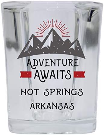 Hot Springs Arkansas Souvenir 2 Ons Kare Tabanlı Likör Atış Camı Macerası Tasarımı Bekliyor