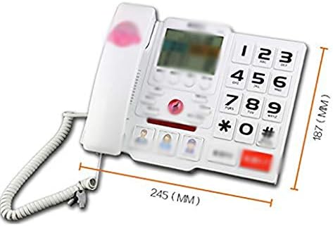 WODMB Telefon Sabit Hattı, Vintage Sabit Telefon Genişletilebilir Kablolu Sabit Hat Düz Telefon Ev Dekorasyon için Renk, Beyaz