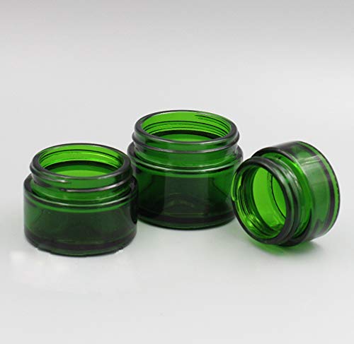 30 ML (1 OZ) Yeşil Cam Boş Doldurulabilir Kozmetik Krem Kavanoz Pot Şişe Konteyner İle Siyah Kap için Merhem Yüz Kremi Dudak