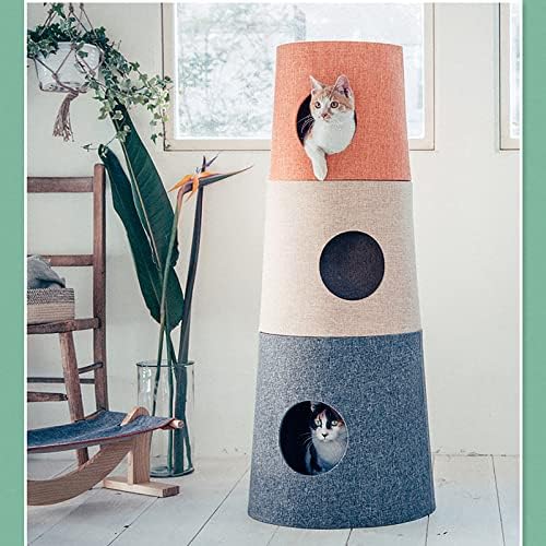 CAYJ Çok Katmanlı kedi Rafı, Dışta Polyester Elyaf ve İçte Kağıt bulunan çok fonksiyonlu trapez kedi rafı