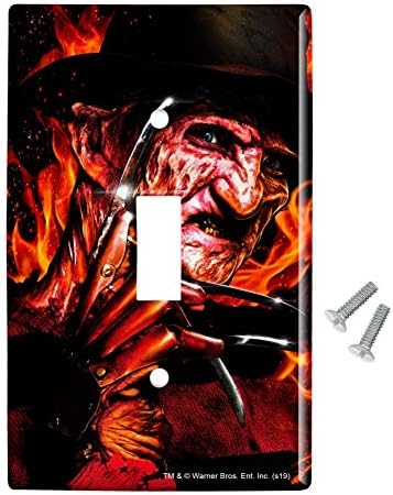GRAFİK ve DAHA FAZLASI Elm Sokağında Bir Kabus Freddy'nin Ateşi Plastik Duvar Dekoru Geçiş ışık Anahtarı Plaka Kapağı