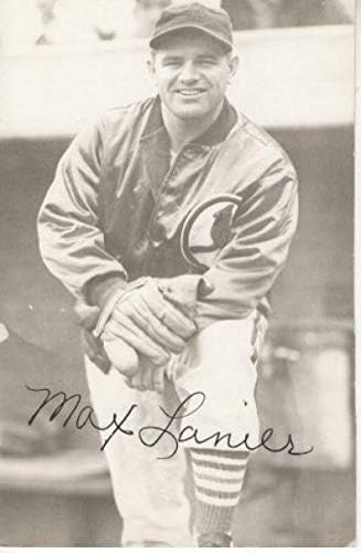 Max Lanier St. Louis Cardinals İmzalı 4x6 Kartpostal W/Coa-MLB Kesim İmzaları