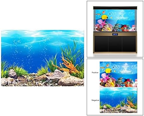 MagiDeal Akvaryum Arka Plan Sticker, 3D Çift Taraflı Yapışkan Duvar Kağıdı Balık Tankı Dekoratif Resimler Sualtı Zemin Görüntü