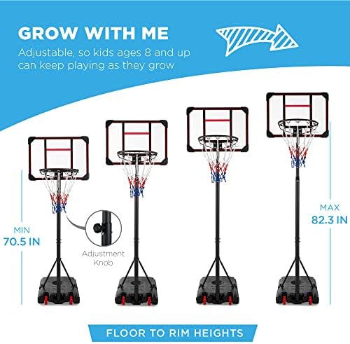 En iyi Seçim Ürünleri Çocuklar Yüksekliği Ayarlanabilir Basketbol Potası, 2 Tekerlekli Taşınabilir Backboard Sistemi
