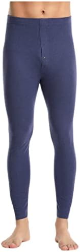 XZHDD Erkekler Sıcak Tayt, Güz Kış Elastik Bel Dip Külot Düğme Ev Tekstili Pantolon Slim Fit Termal Tayt