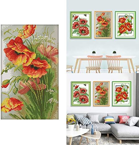 menolana Damgalı Çapraz Dikiş Kiti Nakış İğneleri Bayan Oya DIY Çiçek Bitkiler El Sanatları Supplies-33x50cm