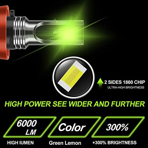 Sis ışık LED Ampuller H11 H8 H9 H16 Süper Parlak Yüksek Güç Yüksek Penetrasyon Yeşil Limon sis ışık 360°Aydınlatma DRL Yedek
