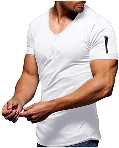 2021 Erkek spor seti Yaz 2 Parça Kıyafet V Yaka Zip Kısa Kollu T Shirt ve şort takımı Şık Rahat eşofman takımı
