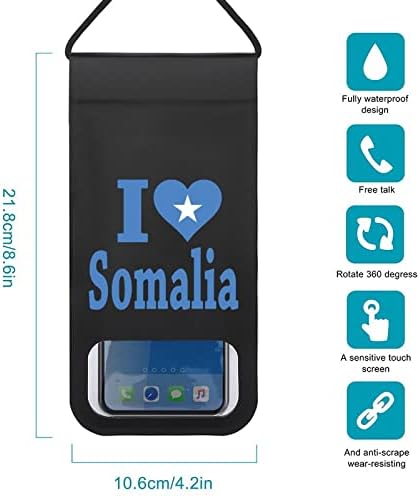 FunnyStar Ben Aşk Somali Bayrağı Su Geçirmez Kılıfı Cep Telefonu Kuru Çanta Plaj Aksesuarları Yüzme Dalış Tekne Balıkçılık için