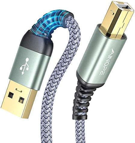 USB Yazıcı Kablosu 10FT / 3 Metre USB Yazıcı Kablosu Premium Dayanıklı USB 2.0 Tip A Erkek B Erkek Tarayıcı Kablosu HP, Canon,