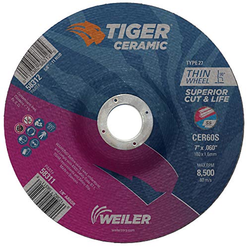 Weiler 58303 7 x .060 Kaplan Seramik Tip 1 Kesme WheelCER60S 7/8 A. H (25'li Paket)