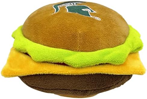 NCAA Michigan State Spartalılar Peynir Burger Peluş Köpek ve KEDİ Squeak Oyuncak-Şirin Stadyum HAMBERGER Snack Peluş Oyuncak