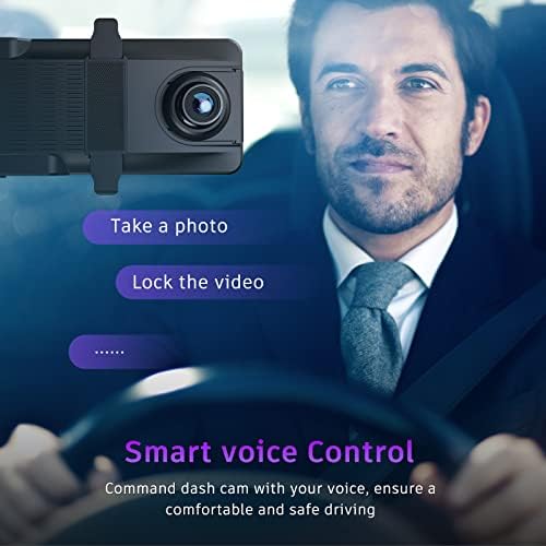 Ayna Çizgi Kam 4 K 12 GPS Ses Kontrolü Tam Dokunmatik Ekran, 170°Çizgi Kam Ayna ile Gece Görüş,Sony Sensörü, Döngü Kayıt G-Sensörü,