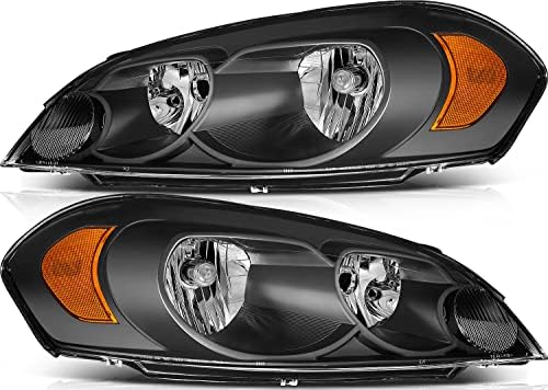 LBRST far takımı Için Chevrolet Impala 2006- Için Chevrolet Impala Sınırlı 2014- Siyah Konut Amber Reflektör Şeffaf Lens