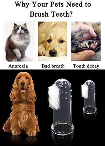 Köpek Diş Temizliği için Köpek Diş Fırçası, Köpekler için Yumuşak Silikon Parmak Diş Fırçası, Rahat, Diş Etlerine Zarar Vermez,