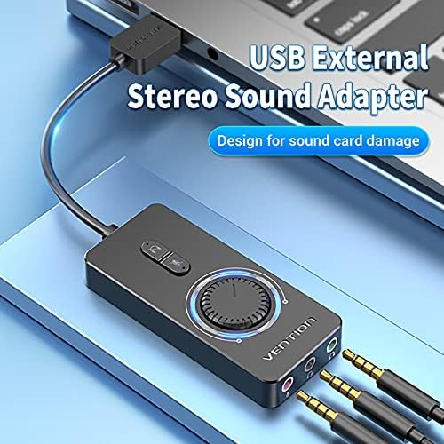 Homyl Harici Stereo Ses Adaptörü, Ses Adaptörü, 3.5 mm Kulaklık ve Mikrofon Jakı ile, Windows Masaüstü Bilgisayarlar için USB