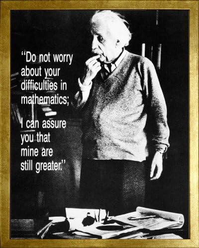 EuroGraphics Albert Einstein Merak Etmeyin Alıntı Çerçeveli Fotoğraf Baskı Poster Custom Made Gerçek Ahşap Modern Altın Çerçeve