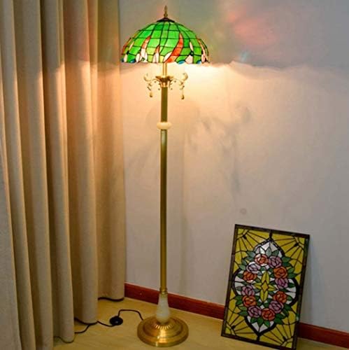 Zemin Lambası, 16 İnç Tiffany Tarzı Okuma Zemin Lambası Yusufçuk Renkli Vitray Zemin Ayakta Lamba Oturma Odası Yatak Odası Zemin