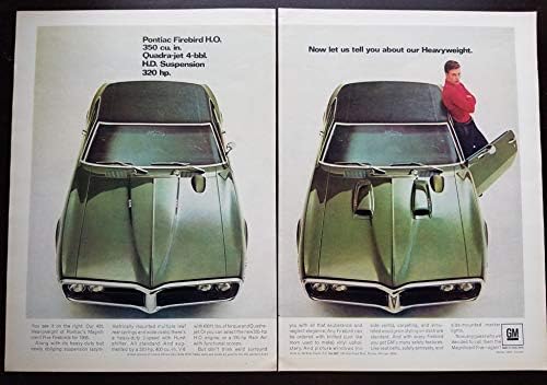 Dergi Baskı İlanı: 1968 Pontiac Firebird HO ve 400 Hardtop, V-8'de 350,400 cu, Quadra-Jet 4 bbl, HD Süspansiyon 320 hp.Şimdi