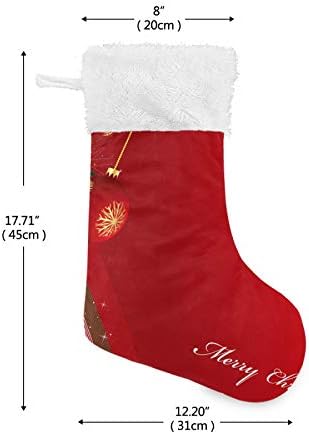YUEND Noel Stocking Kitleri 1 Parça Merry Christmas Topu Ağacı Kırmızı Aile Tatil Noel Partisi Süslemeleri için Büyük Beyaz Peluş