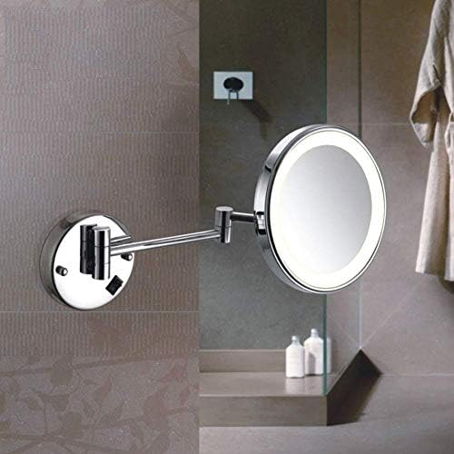Duvara Monte MirrorsMagnification Makyaj tıraş aynası Premium LED Işıklı banyo aynası Otel Vanity Ayarlanabilir Uzatılabilir