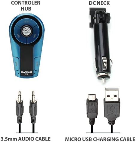 GOgroove FlexSMART X2 Mini Bluetooth FM Verici Araç Kiti ile Eller-Serbest Arama, USB Şarj, Müzik Kontrolleri, DC Güç - HTC ile