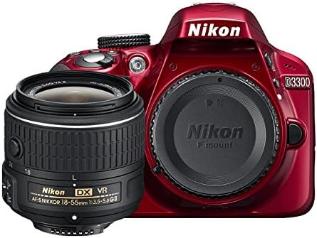 Nikon D3300 24.2 MP CMOS Otomatik Odaklamalı Dijital SLR - S DX NIKKOR 18-55mm f / 3.5-5.6 G VR II Zoom Lens (Kırmızı)
