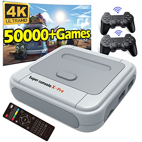 Kinhank Süper Konsol X PRO 256 GB, Retro Oyun Konsolu ile 50,000 + Oyunları, Çift Sistemleri, Video Oyun Konsolları için 4 K